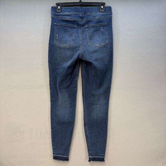 Spanx Jean Women's M (10-12) Blue Ankle Skinny Raw Hem High Rise Stretch - Picture 2 of 12